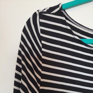 Black/White Stripes Midi Dress